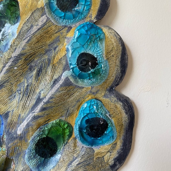 Nada Boner Original Sculpture wall art. ‘Peacock Eyes’ 14x15 - Picture 4 of 6